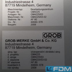 Bohrwerke / Bearbeitungszentren / Bohrmaschinen - Bearbeitungszentrum - Horizontal - GROB G523